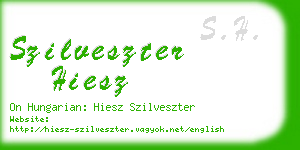 szilveszter hiesz business card